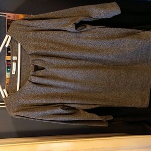 Raphaella 3/4 sleeve top with silver clasp keyhole detail and pleated bodice